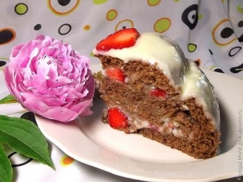 Домашний шоколадный торт с клубникой "Шаркламэ" Домашний шоколадный торт с клубникой "Шаркламэ"
