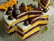 Шоколадний торт з гарбузово-сирним прошарком 