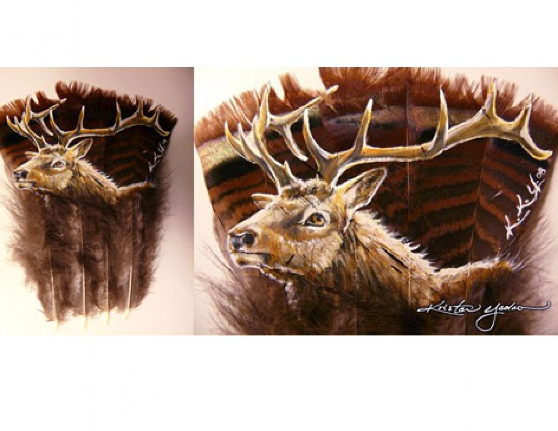 Дивовижний живопис на лебединому пір&#039;ї