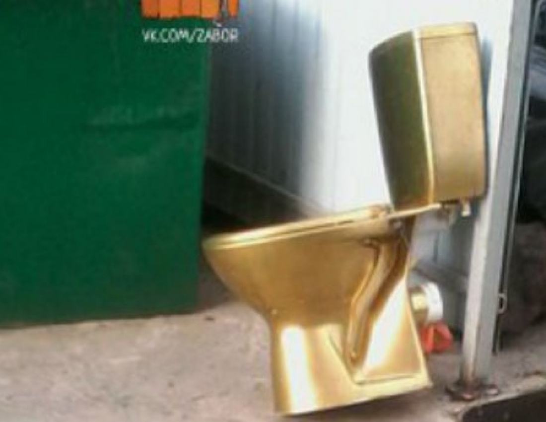 Is it a coincidence? A golden toilet bowl was thrown out in Rostov...