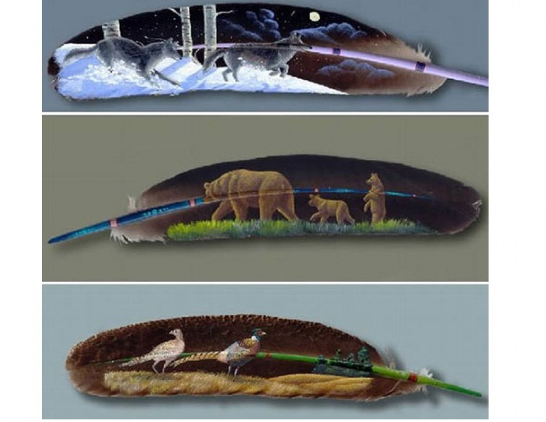 Дивовижний живопис на лебединому пір'ї