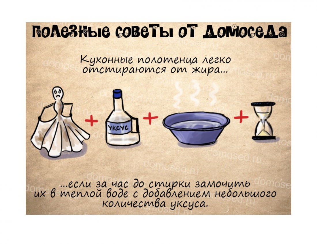 Жир на кухонных полотенцах ?..