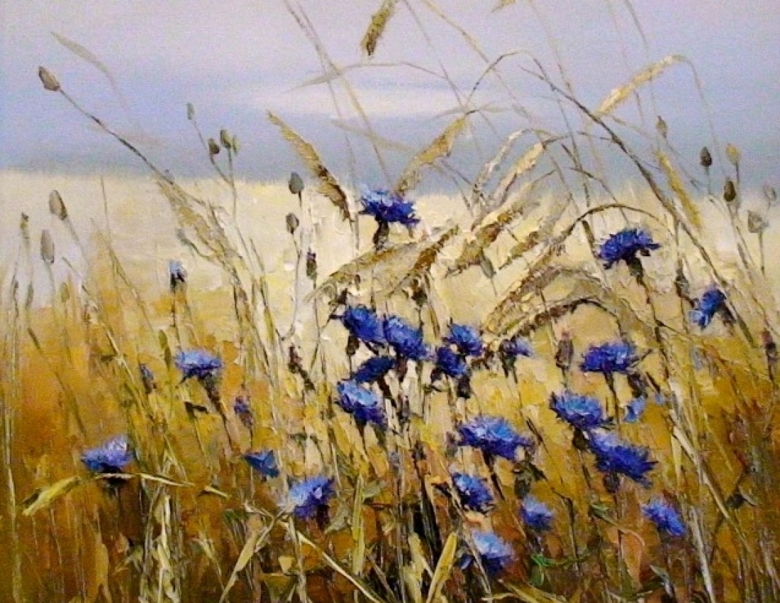 Setting sun, thank you for the day! For the cornflowers in the happy life