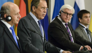 The German, French, Ukrainian and Russian foreign ministers met in Berlin to try to calm the crisis.