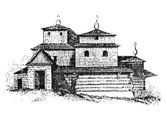 Рисунок старої церкви, опублікований А. Вольфскроном 1858 р. Рисунок старої церкви, опублікований А. Вольфскроном 1858 р.
