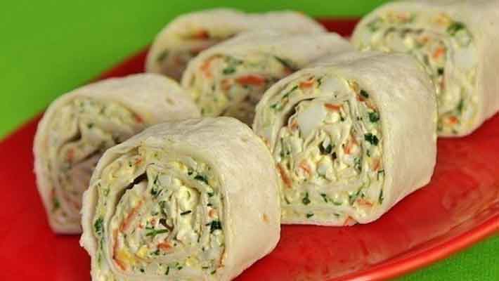 Дачная кухня:20 начинок для рулета из лаваша